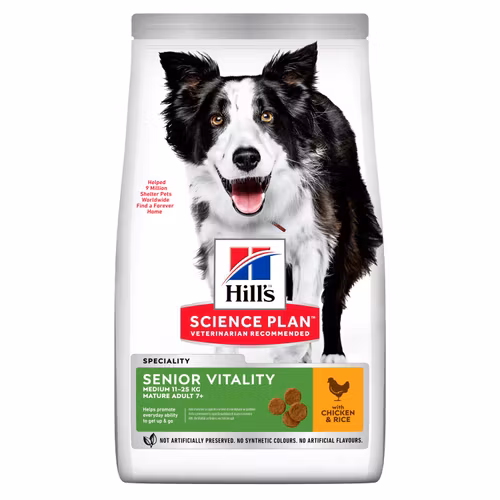 HILL'S SCIENCE PLAN Senior Vitality Medium Mature Adult 7+ med kyckling & ris (2,5 kg & 12 kg)
