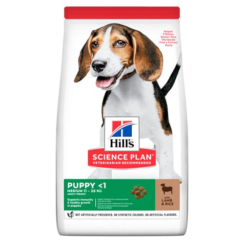 HILL'S SCIENCE PLAN Medium Valpfoder med Lamm & Ris (2,5 kg /12 kg)