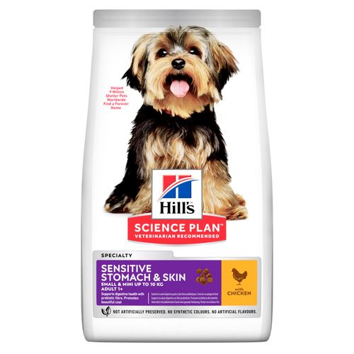 HILL'S SCIENCE PLAN Sensitive Stomach & Skin Small & Mini Adult med Kyckling (1,5 kg)