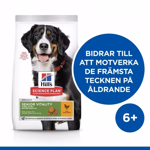 HILL'S SCIENCE PLAN Senior Vitality Large Breed Mature Adult 6+ med kyckling & ris (12 kg)