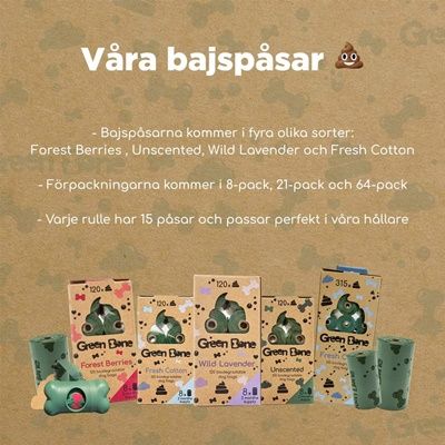 Green Bone Forest Bajspåsar, nedbrytningsbara 1 rulle/15 påsar