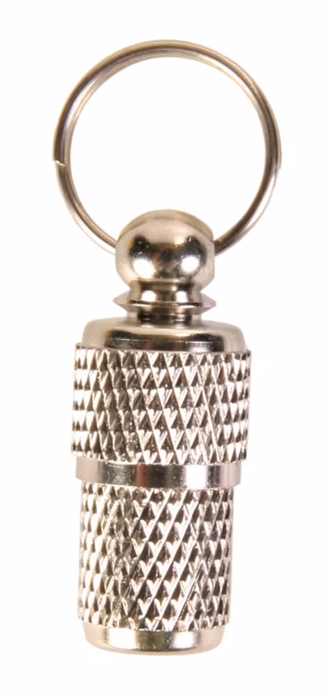 Namntub metall Krom/Guld/Blå & Röd