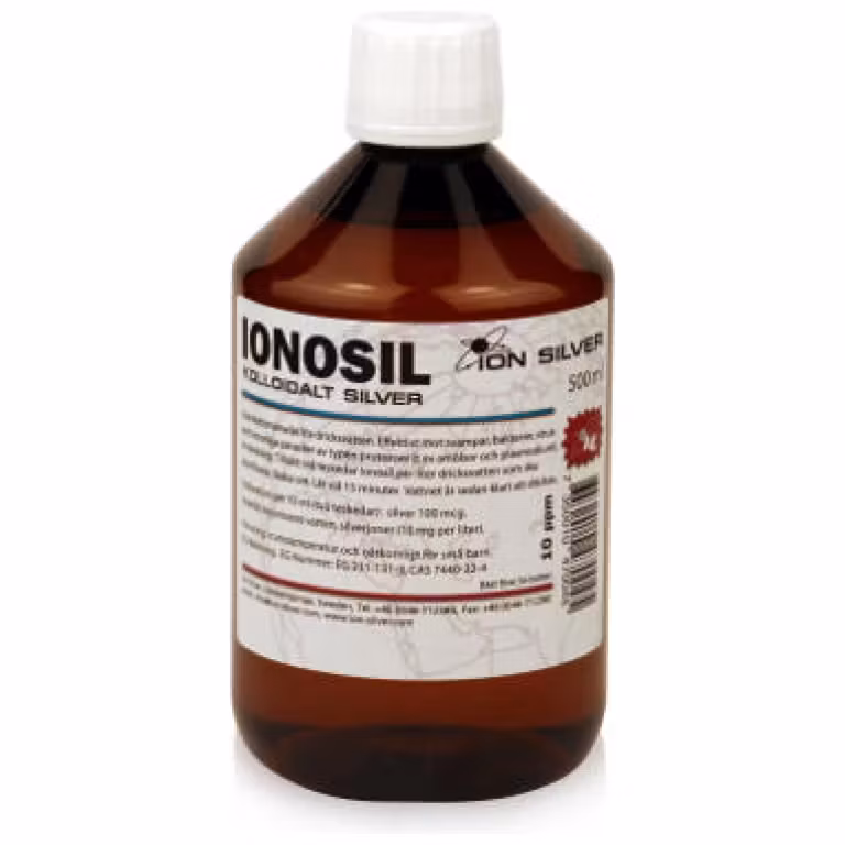 Ionosil Kolloidalt Silver, en vattenreningsprodukt- 500 ml/1000 ml