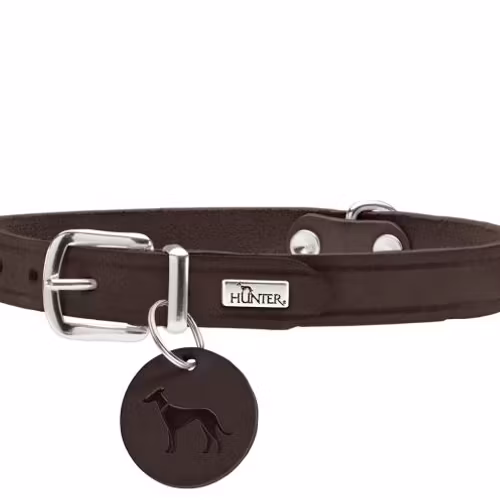 Hunter Läderhalsband Aalborg Brun XS - L