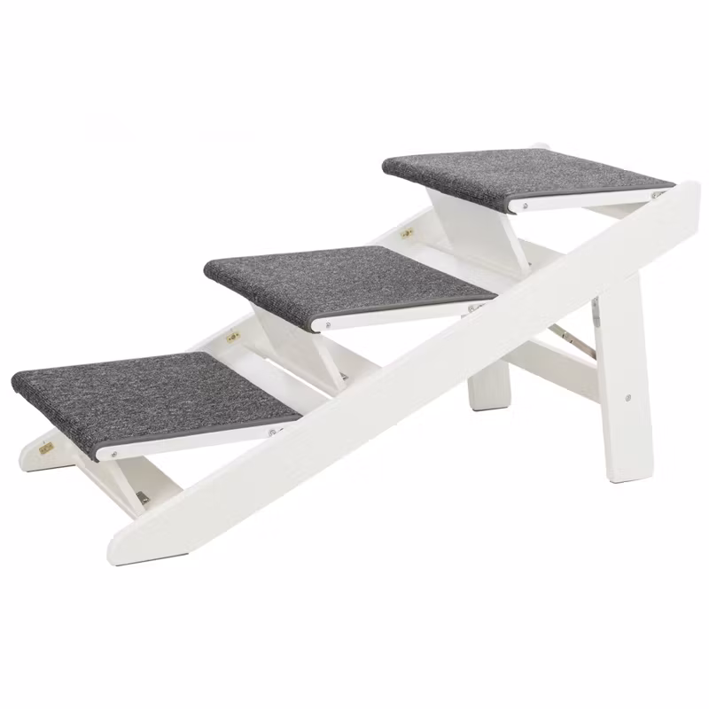 Ramp, utfällbara steg, MDF, 44 × 46 × 106 cm, vit