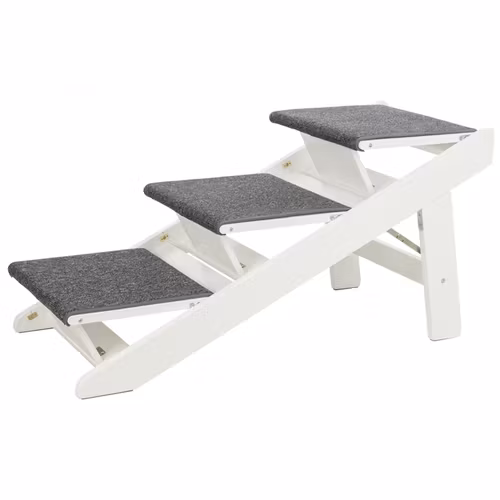 Ramp, utfällbara steg, MDF, 44 × 46 × 106 cm, vit