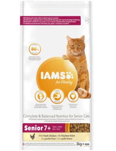 Iams Cat for Vitality Senior +7. Färsk kyckling 10 kg
