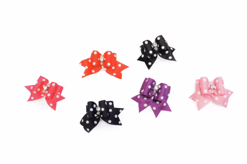 Rosetter med gummiband, prickiga