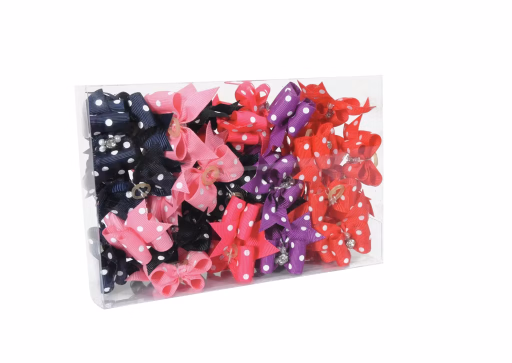 Rosetter med gummiband, prickiga