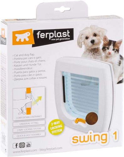 Ferplast Kattlucka Swing 1 2väg Vit S
