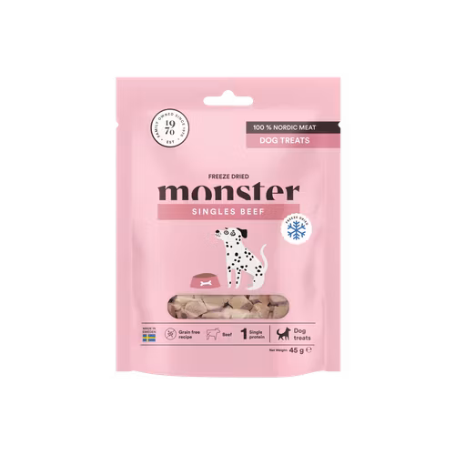 Monster Freeze Dried Treats Singles Beef/Nöt 45 gram
