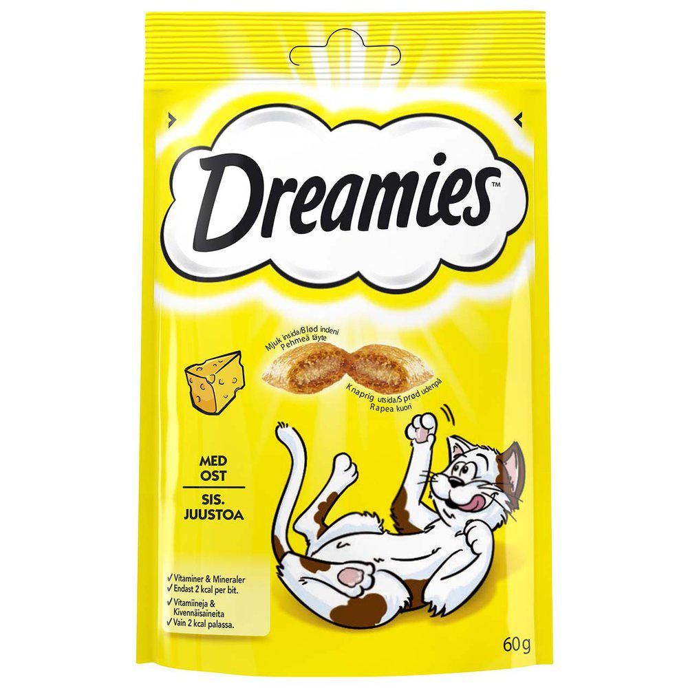 Dreamies Kattgodis 60gr, fyra smaker
