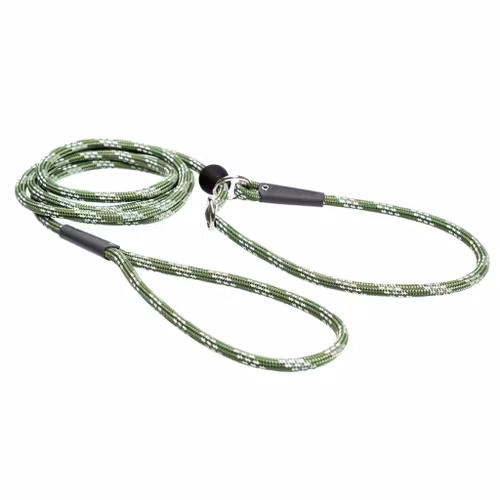 Metizo Retrieverkoppel 2m eller 3m, med reflex Olivgrön Runt (6mm)