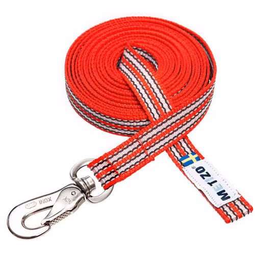 Metizo NoseWorks-koppel Gummi utan handtag med reflex Röd 4m/5m Nosework