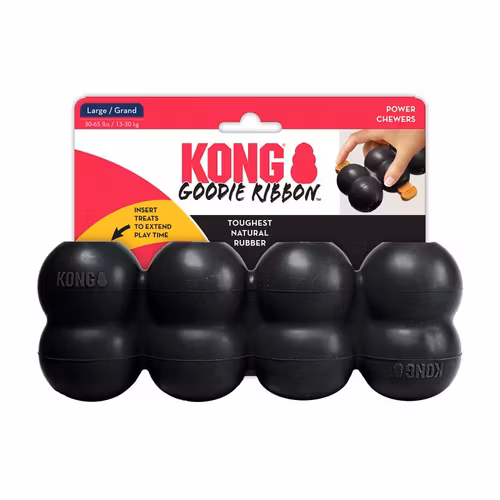 KONG Extreme Goodie Ribbon Svart L 21cm