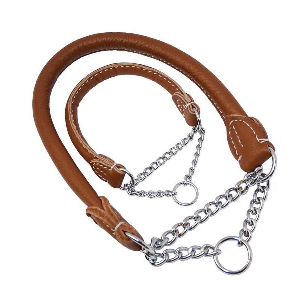 Halvstryp Läder Rundsytt Cognac 30-60 cm