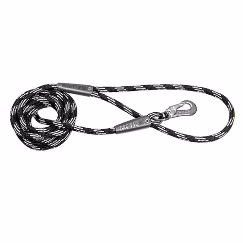 Metizokoppel med reflex 180cm Svart Runt (6mm)