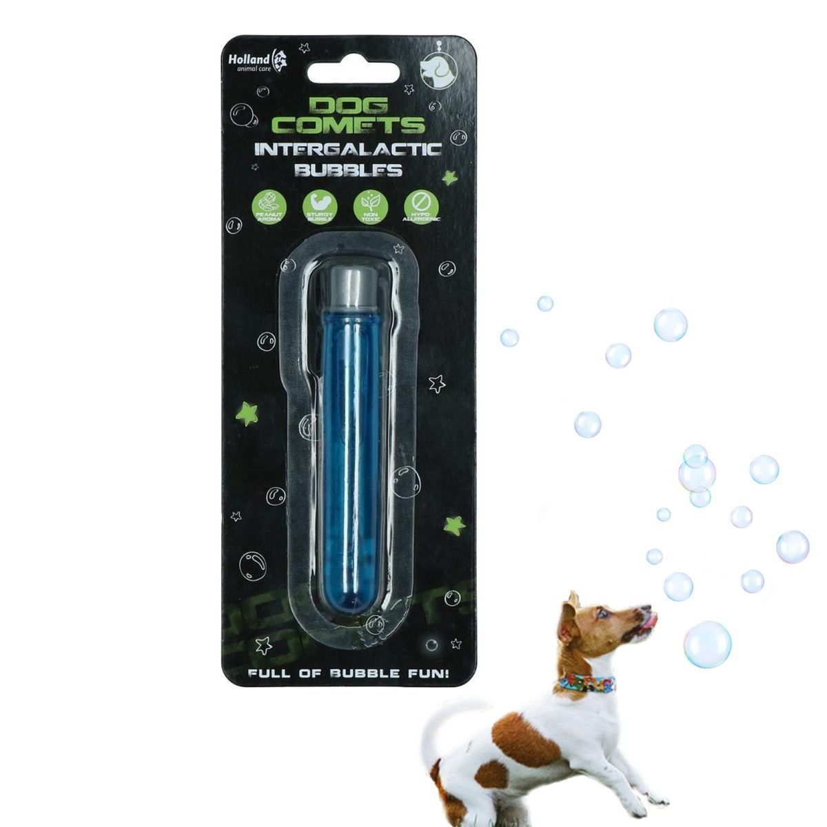 Dog Comet: Intergalaktiska såpbubblor, giftfria, jordnötssmak