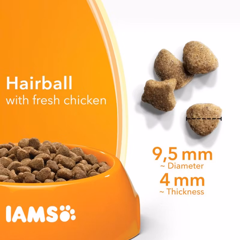 IAMS Cat for Vitality Hairball 1+. Färsk kyckling 10 kg