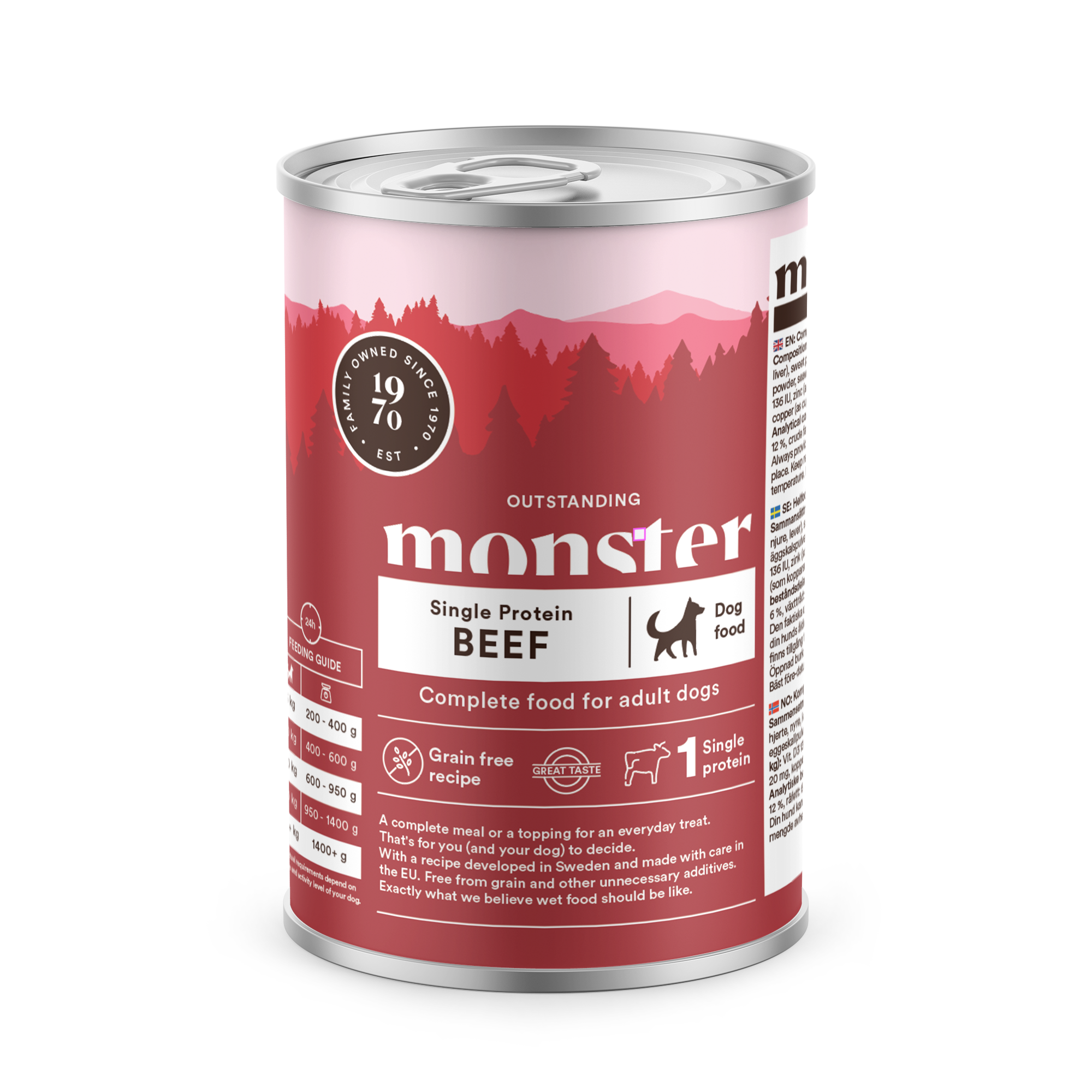 Monster Dog Adult Single Beef Burk 400 gr