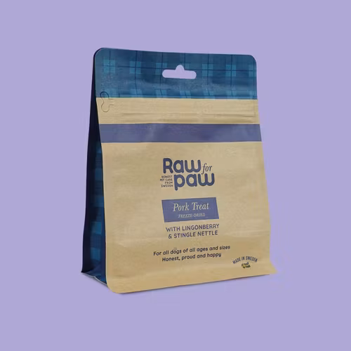 Raw for Paw- Pork Treat- frystorkad gris med lingon och nässla 50 gram