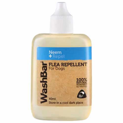WashBar Flea Repellent – Neem + Repel - naturligt medel mot loppor och fästingar 40 ml