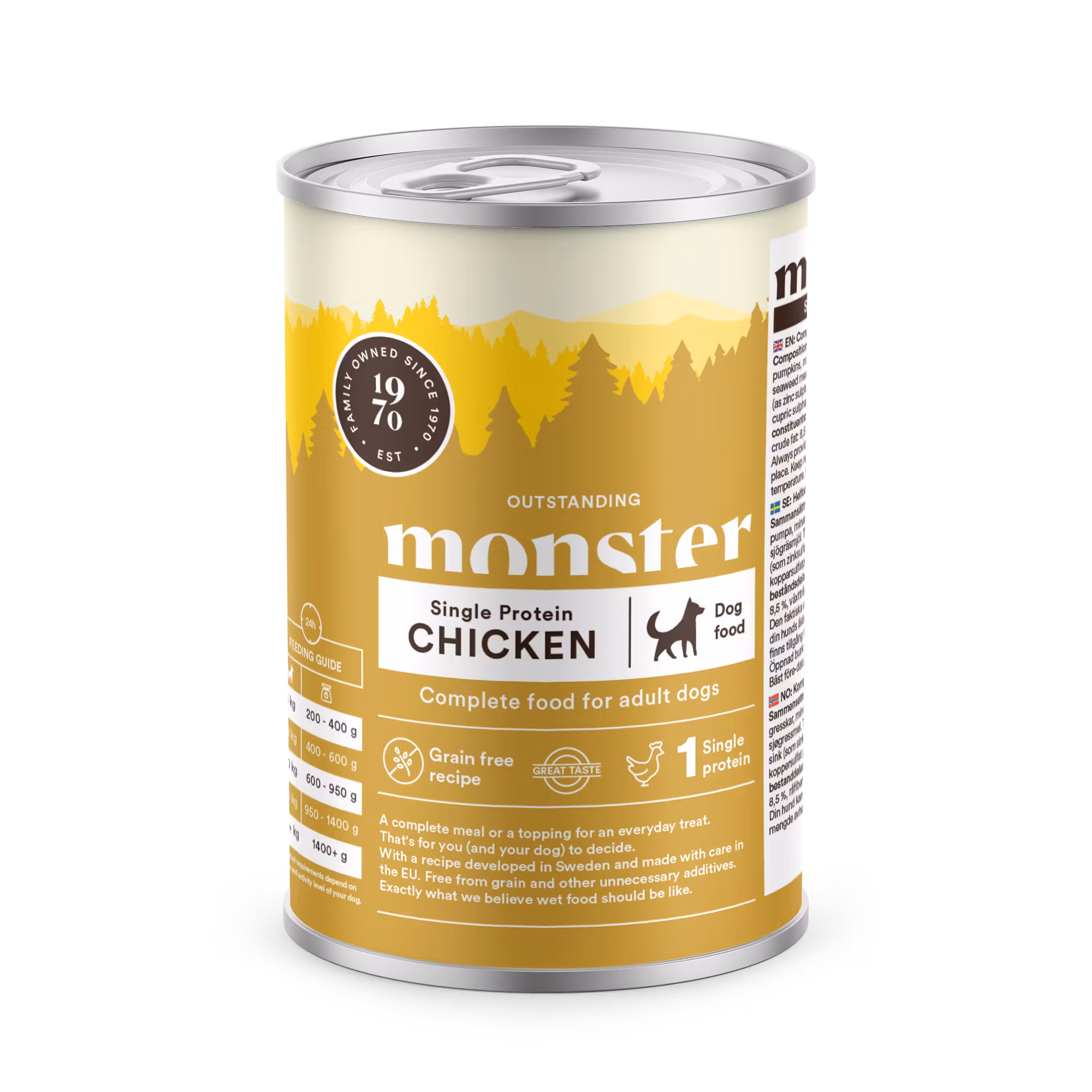 Monster Dog Adult Single Chicken Burk 400 gr