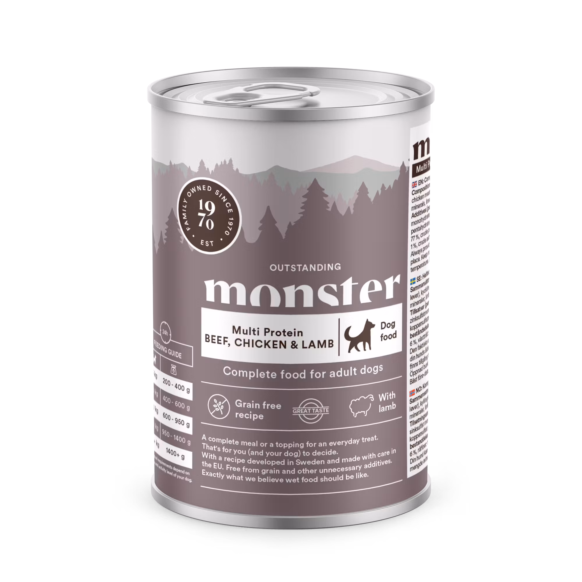 Monster Dog Adult Multi Protein Beef, Chicken & Lamb Burk 400 gr