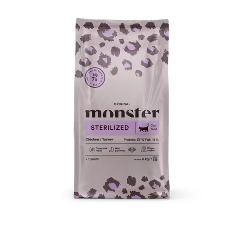 Monster Cat Original Adult Sterilised- kyckling/kalkon- 6 kg eller 2 kg