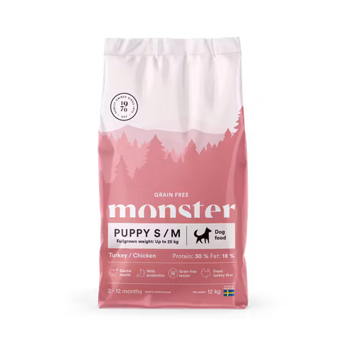 Monster Dog Grain Free Puppy S/M Turkey & Chicken- spannmålsfritt