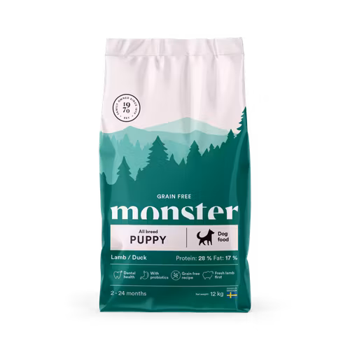 Monster Dog Grain Free All Breeds Puppy Lamb & Duck- spannmålsfritt