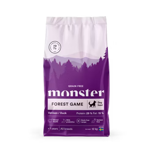 Monster Dog Grain Free Forest Game All Breed Venison & Duck - spannmålsfritt