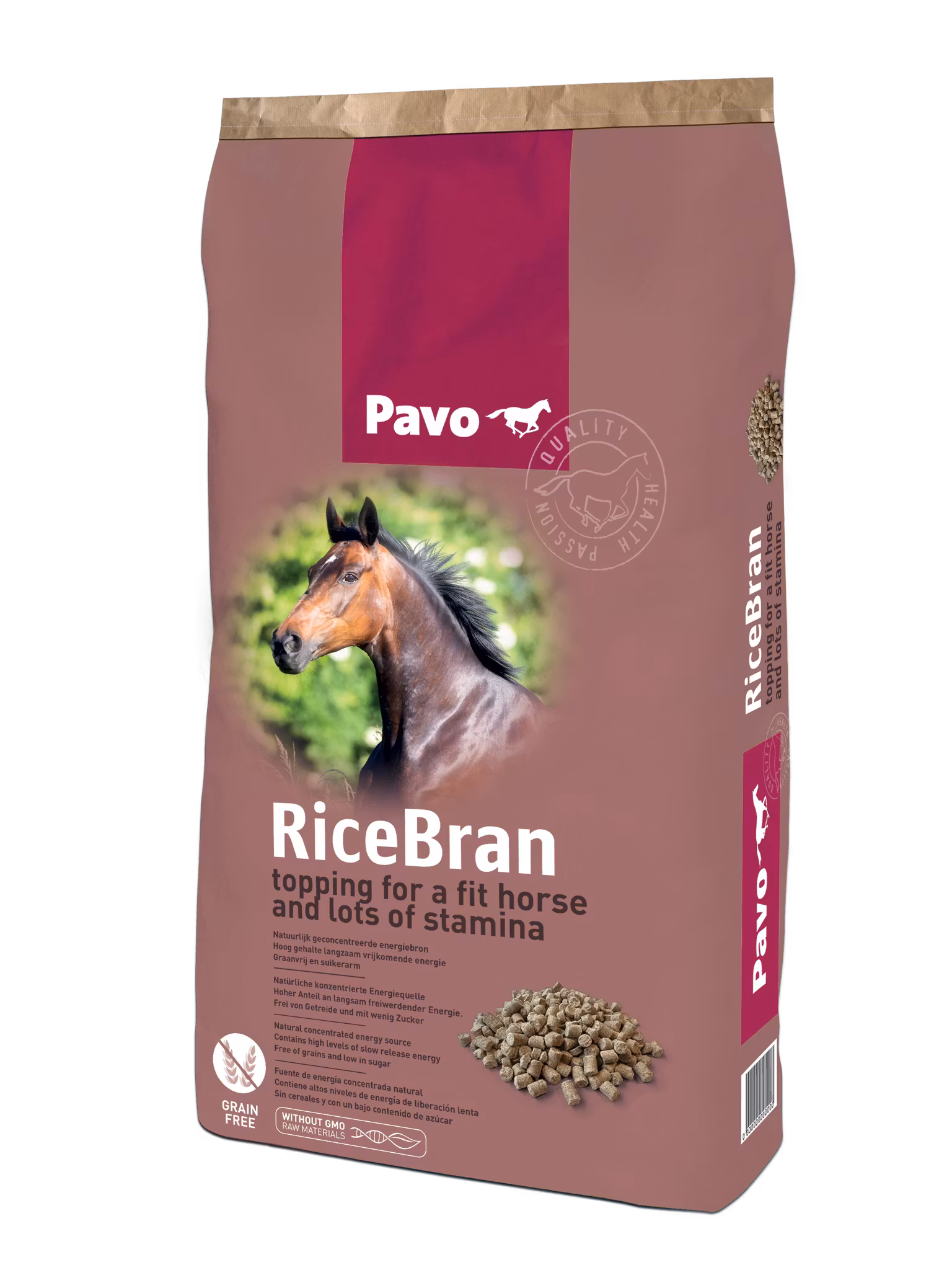 Pavo RiceBran- topping för en uthållig och vältränad häst 20 kg