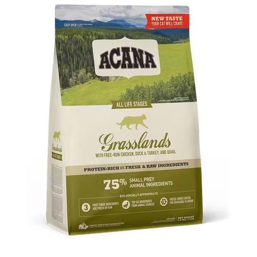 Acana Cat Grasslands - spannmålsfritt med kyckling, anka, ägg, fisk och kalkon 4,5 kg