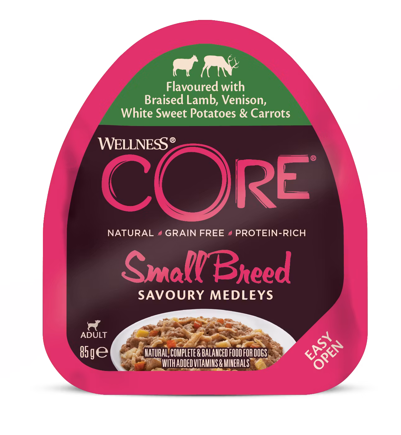 Wellness CORE Small Breed Savory Medleys- bräserat lamm & vilt  85 gr
