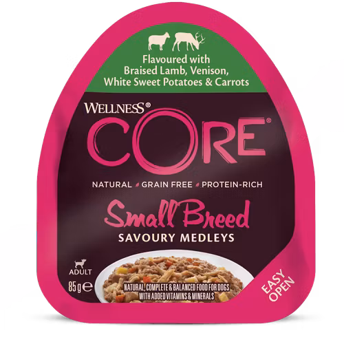Wellness CORE Small Breed Savory Medleys- bräserat lamm & vilt  85 gr