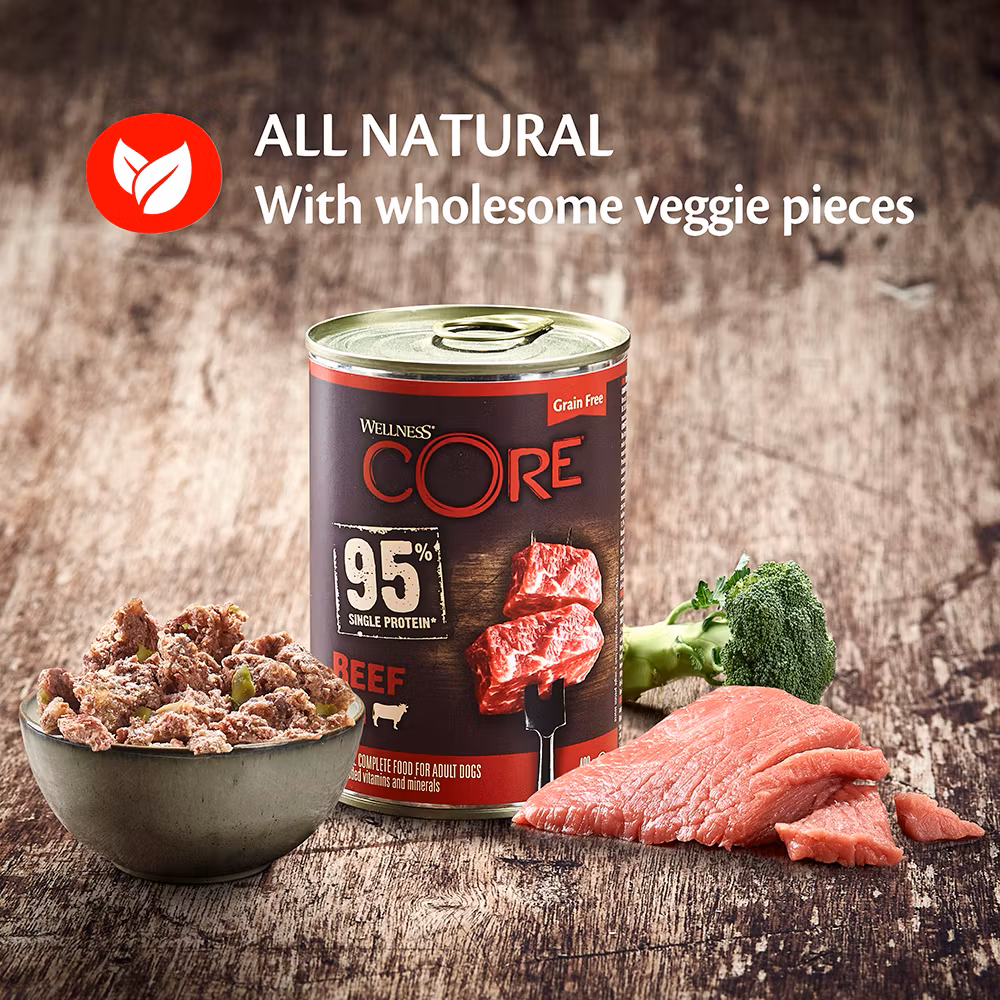 Wellness CORE Dog Adult 95% Single Protein All Breed Beef & Broccoli  400 gram