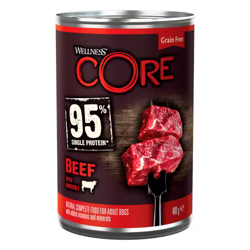 Wellness CORE Dog Adult 95% Single Protein All Breed Beef & Broccoli  400 gram
