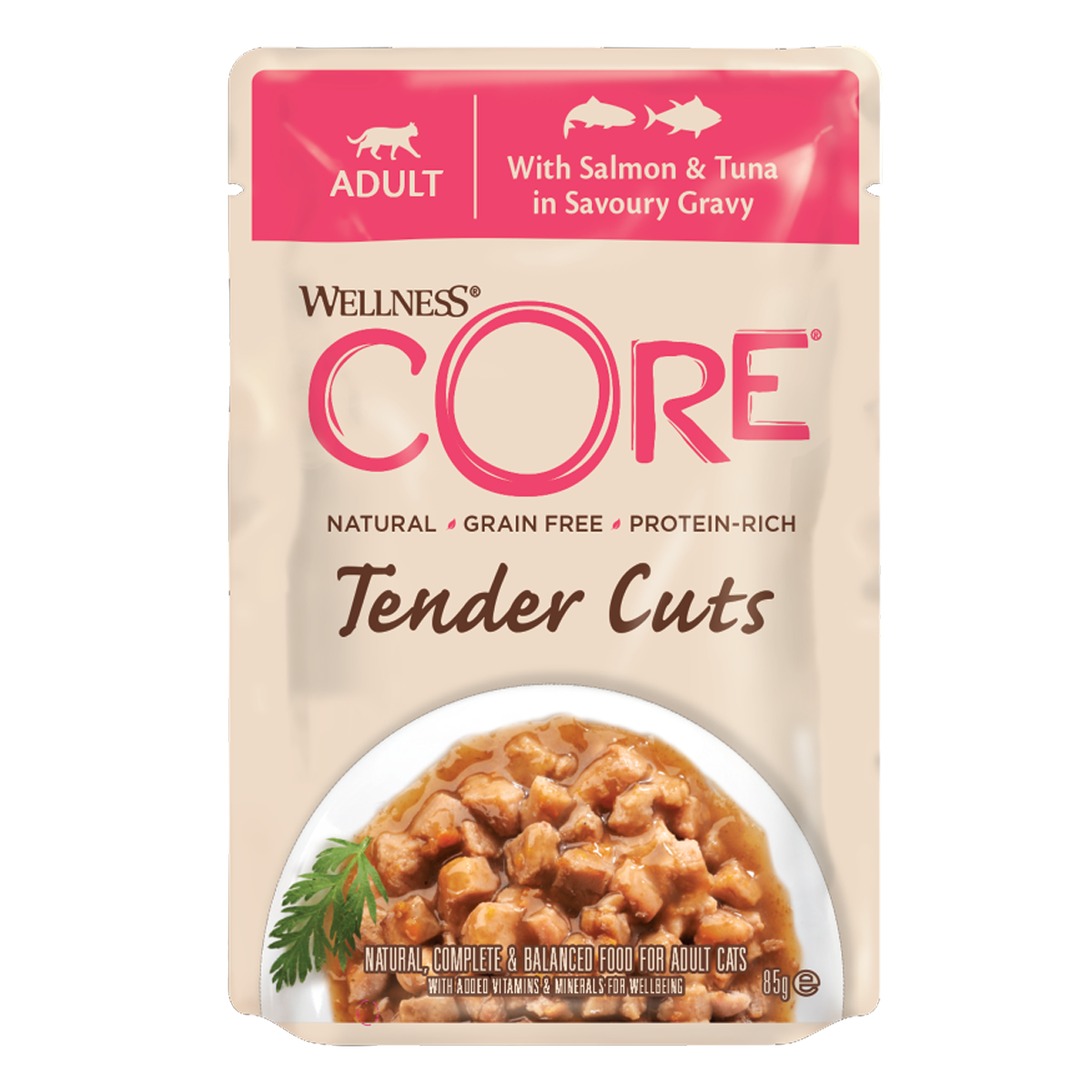 Wellness CORE Tender Cuts with Salmon & Tuna in Savoury Gravy - 85g