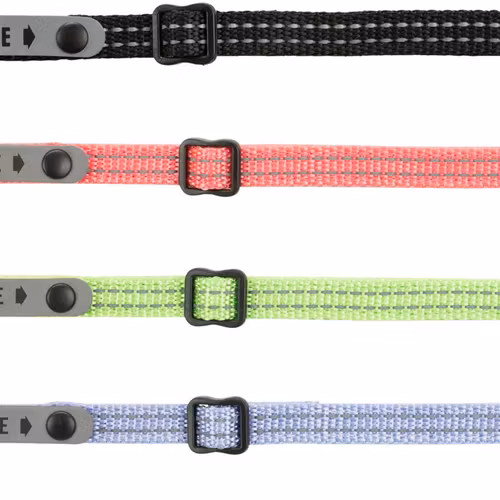 Katthalsband "MY HOME" med adressflik. Justerbart. Reflex. Blandade färger