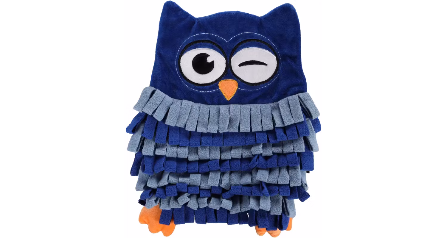 Aktiveringsmatta fleece – Uggla 33 × 27 × 3 cm