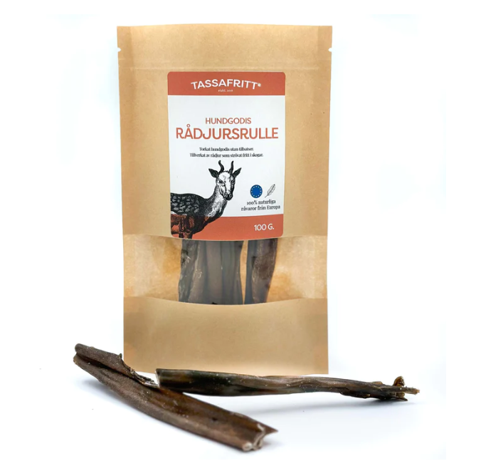 TassaFritt Naturligt Hundgodis Rådjur Tuggrulle 15 cm (EU)100 gr