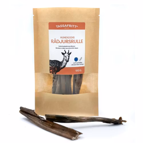 TassaFritt Naturligt Hundgodis Rådjur Tuggrulle 15 cm (EU)100 gr