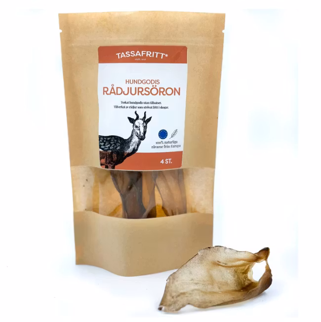 TassaFritt Naturligt Hundgodis Rådjursöron (EU) 4-styck