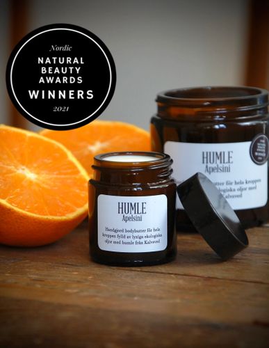 HUMLE Bodybutter Apelsini - Prisvinnande och ljuvligt doftande sammetslen helkroppsupplevelse - 60 ml/120 ml