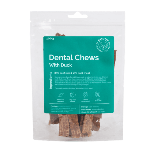 Buddy Duck Dental Chew 100 g- naturligt (koskinn,anka) motverkar tandsten