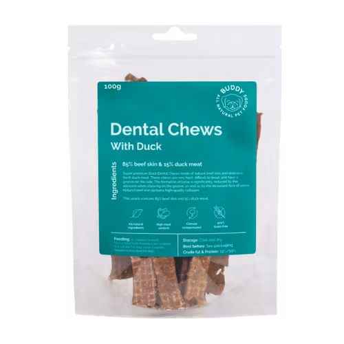 Buddy Duck Dental Chew 100 g- naturligt (koskinn,anka) motverkar tandsten