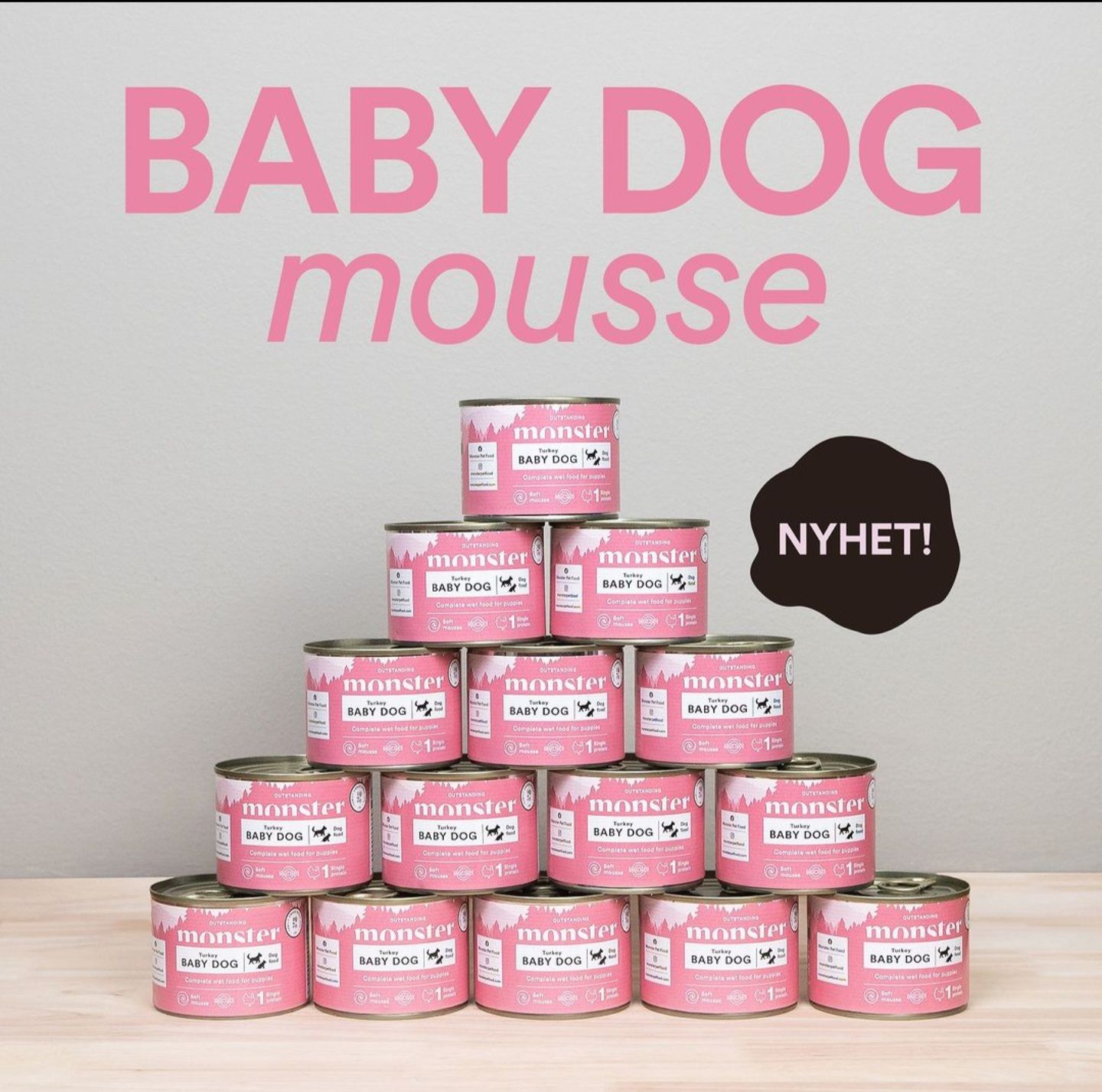 Monster Baby Dog Mousse- kalkon 190 gr
