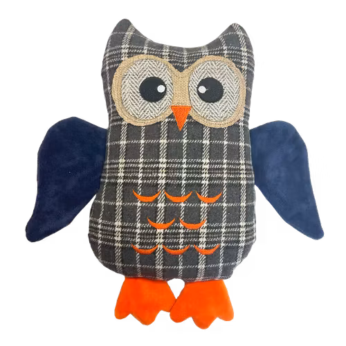 Forest Friends- Owl/Uggla i tyg med pip/prassel/plyschdetaljer