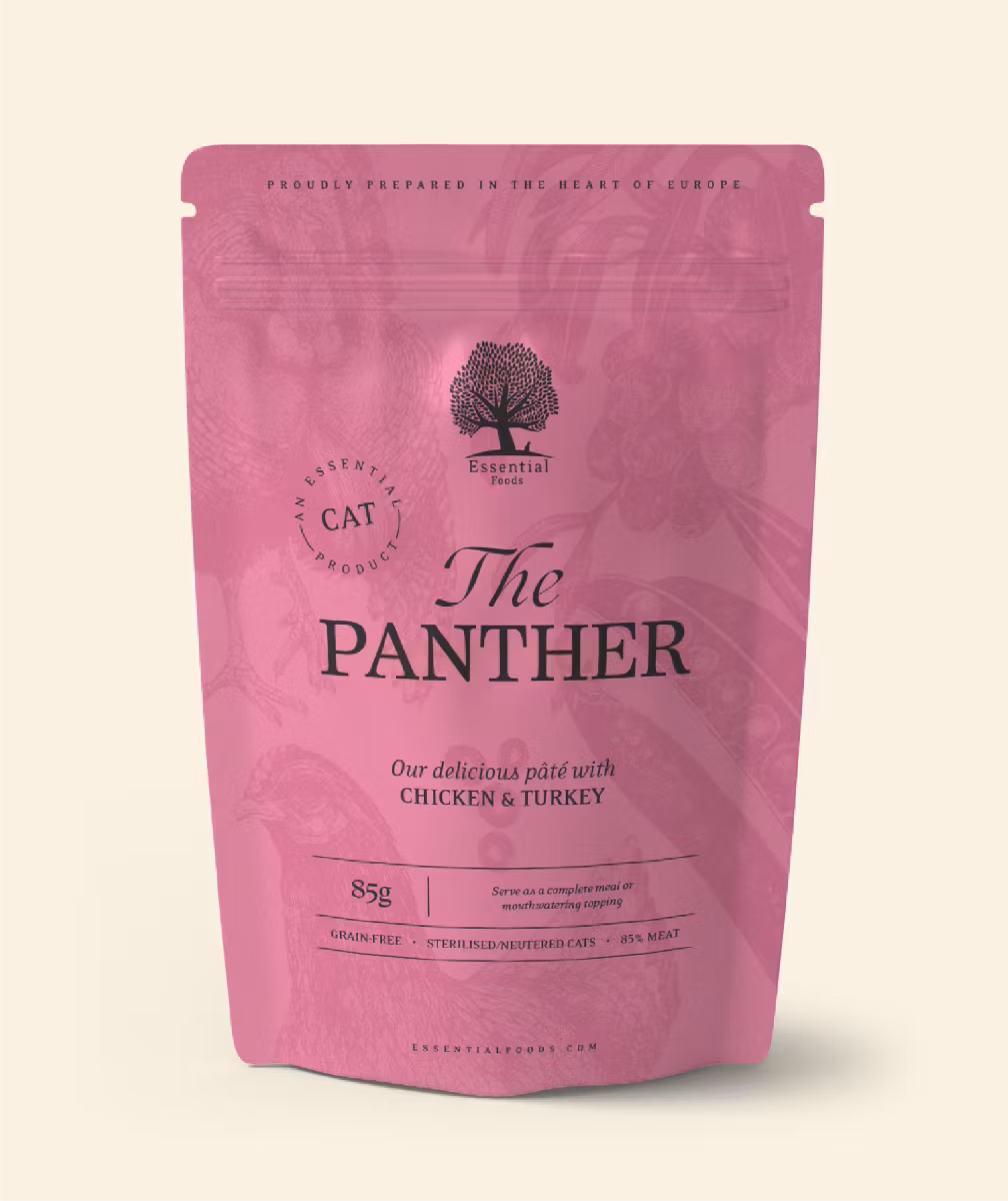 ESSENTIAL THE PANTHER PÂTÉ 85 gr- våtfoder katt, light (kycklig,lever,kalkon)